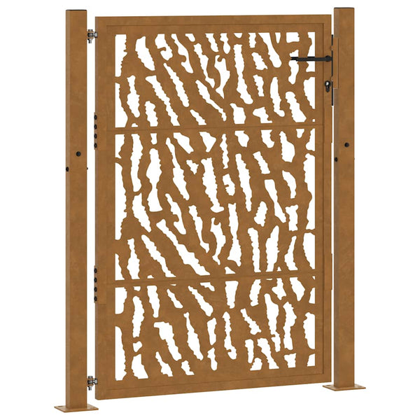Gartentor 100x125cm Verwitterungsstahl Trace-Design