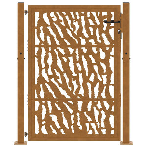 Gartentor 100x125cm Verwitterungsstahl Trace-Design