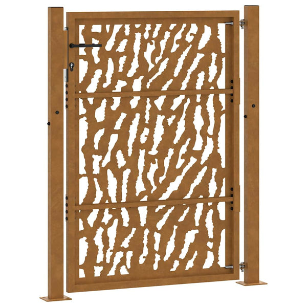 Gartentor 100x125cm Verwitterungsstahl Trace-Design