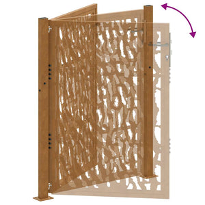 Gartentor 100x125cm Verwitterungsstahl Trace-Design