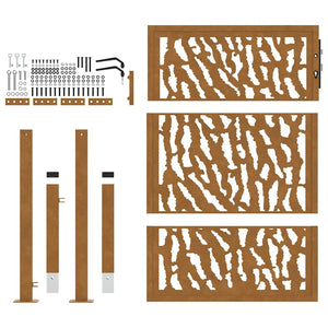 Gartentor 100x150cm Verwitterungsstahl Trace Design