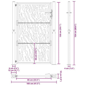 Gartentor 100x150cm Verwitterungsstahl Trace Design