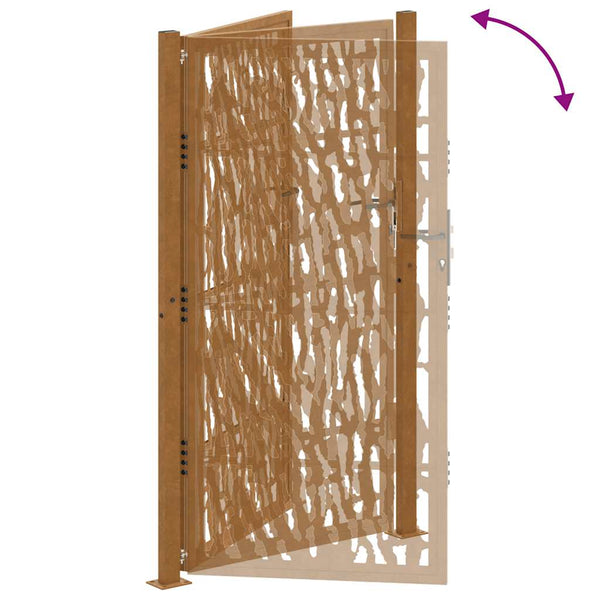 Gartentor 100x175 cm Verwitterungsstahl Trace Design