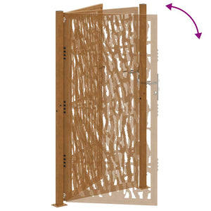 Gartentor 100x200 cm Verwitterungsstahl Trace Design