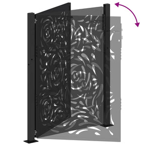 Gartentor Schwarz Stahl Flammendesign 100x125 cm