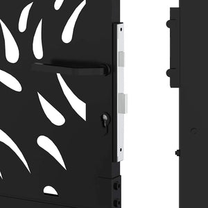 Schwarzes Gartentor 100x150 cm Stahl Flammendesign