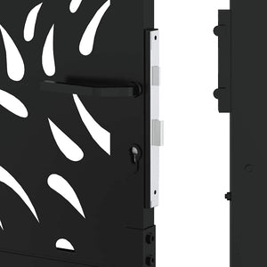 Gartentor Schwarz 100x200 cm Stahl Flammendesign