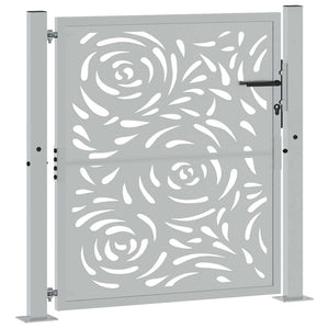 Gartentor 100x100 cm Verwitterungsstahl Flammendesign