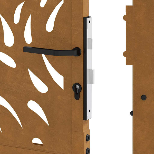 Gartentor 100x100 cm Verwitterungsstahl Flammendesign