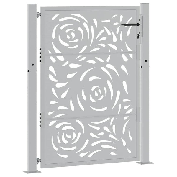 Gartentor 100x125cm Verwitterungsstahl Flammendesign