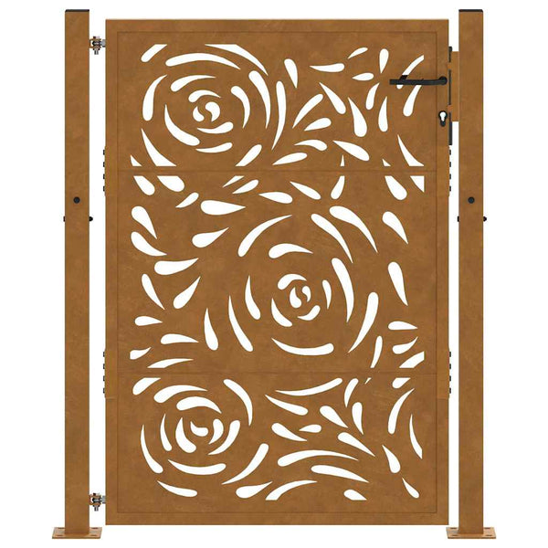 Gartentor 100x125cm Verwitterungsstahl Flammendesign