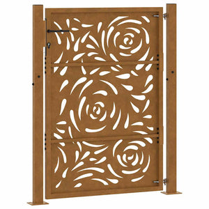 Gartentor 100x125cm Verwitterungsstahl Flammendesign