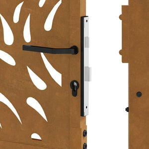 Gartentor 100x125cm Verwitterungsstahl Flammendesign