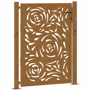Gartentor 100x150cm Verwitterungsstahl Flammendesign