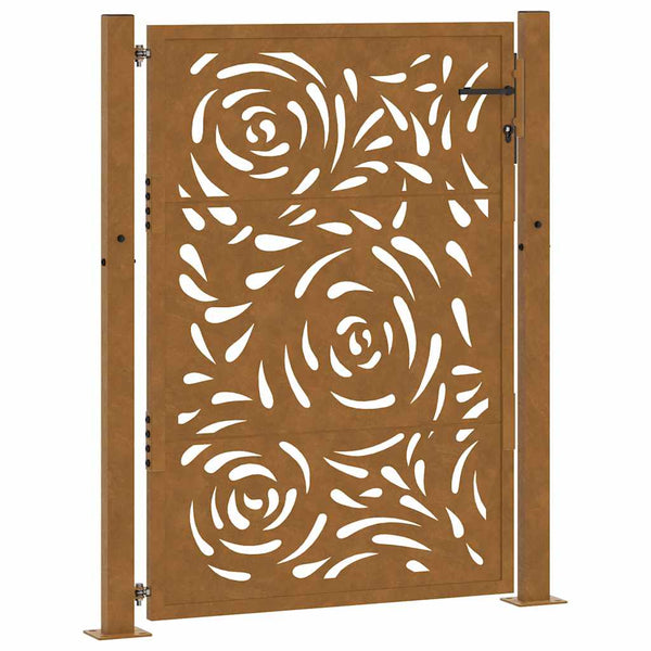 Gartentor 100x150cm Verwitterungsstahl Flammendesign