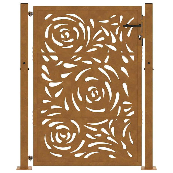 Gartentor 100x150cm Verwitterungsstahl Flammendesign