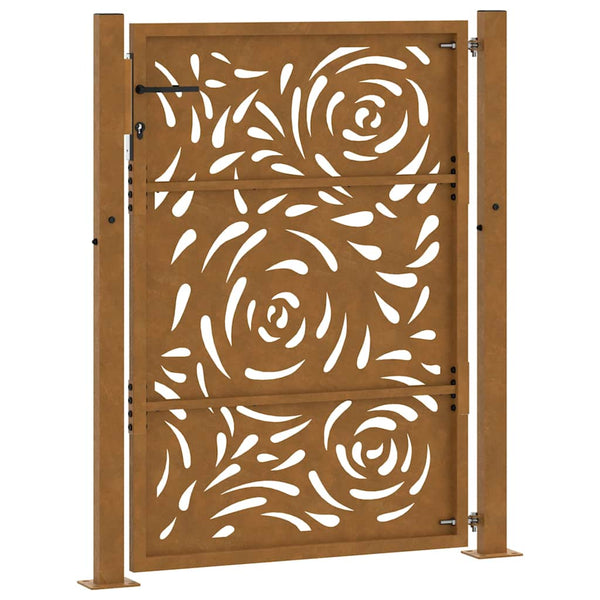 Gartentor 100x150cm Verwitterungsstahl Flammendesign