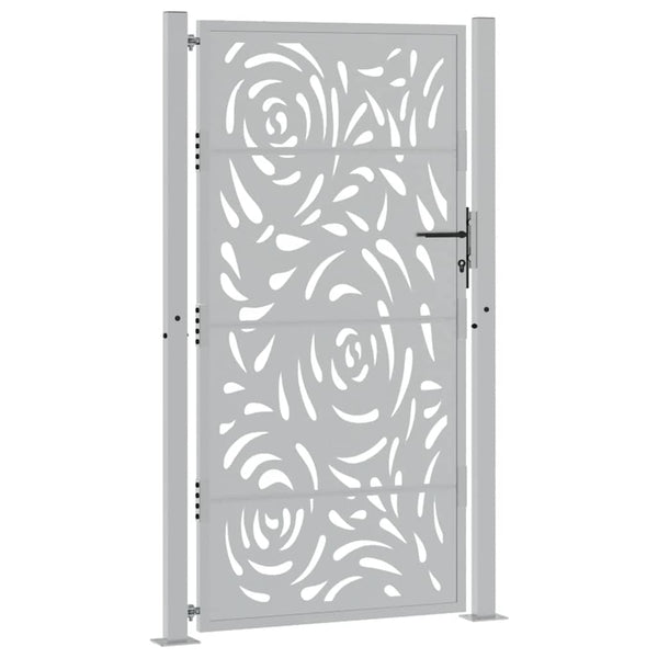 Gartentor 100x175 cm Verwitterungsstahl Flammendesign