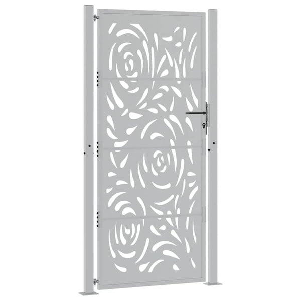 Gartentor 100x200 cm Verwitterungsstahl Flammendesign