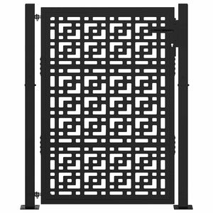 Gartentor Schwarz 100x125 cm Stahl Kreuz-Design