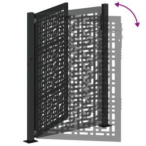 Gartentor Schwarz 100x125 cm Stahl Kreuz-Design