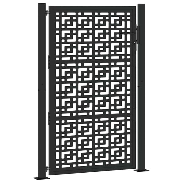 Schwarzes Gartentor 100x150 cm Stahl Kreuz-Design