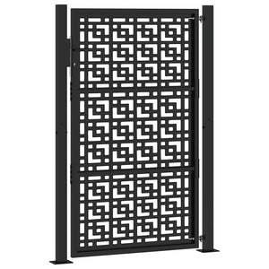 Schwarzes Gartentor 100x150 cm Stahl Kreuz-Design