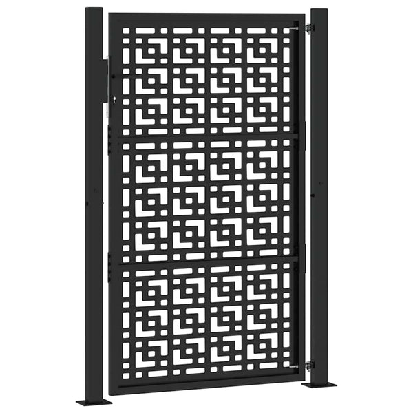 Schwarzes Gartentor 100x150 cm Stahl Kreuz-Design