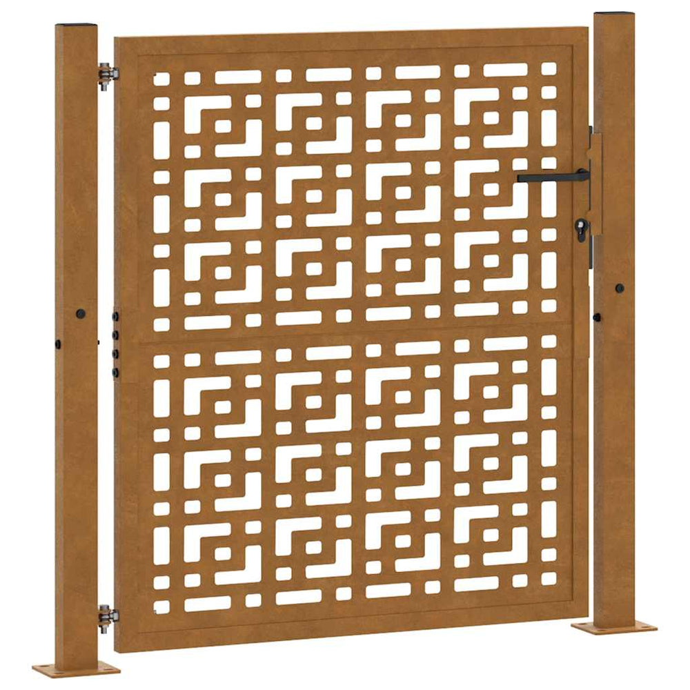 Gartentor 100x100 cm Verwitterungsstahl Kreuzdesign