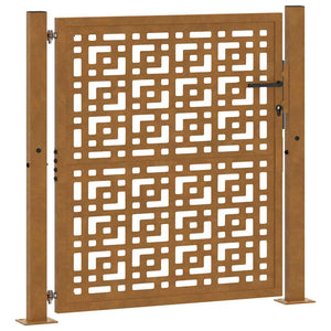 Gartentor 100x100 cm Verwitterungsstahl Kreuzdesign