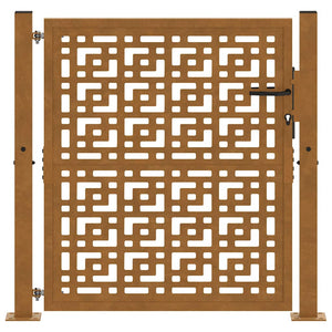 Gartentor 100x100 cm Verwitterungsstahl Kreuzdesign