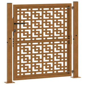 Gartentor 100x100 cm Verwitterungsstahl Kreuzdesign