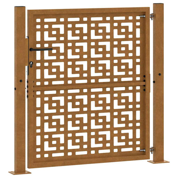Gartentor 100x100 cm Verwitterungsstahl Kreuzdesign