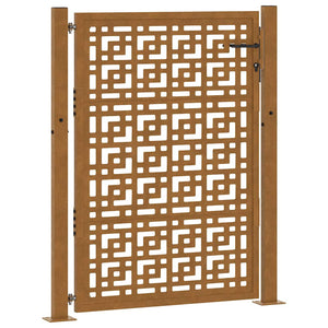 Gartentor 100x125 cm Verwitterungsstahl Kreuzdesign