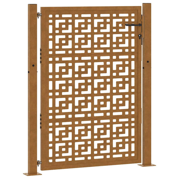 Gartentor 100x125 cm Verwitterungsstahl Kreuzdesign