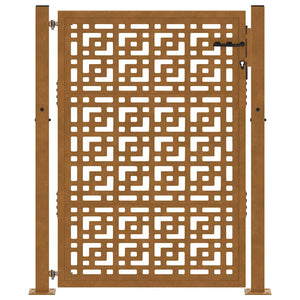 Gartentor 100x125 cm Verwitterungsstahl Kreuzdesign