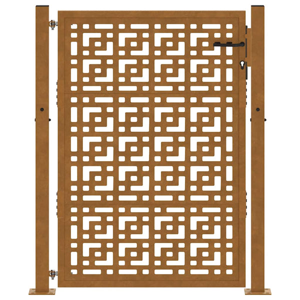 Gartentor 100x125 cm Verwitterungsstahl Kreuzdesign