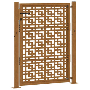 Gartentor 100x125 cm Verwitterungsstahl Kreuzdesign