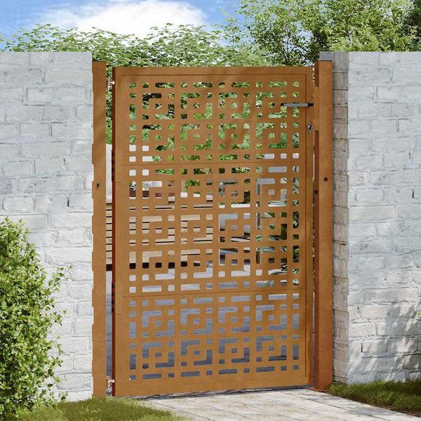 Gartentor 100x125 cm Verwitterungsstahl Kreuzdesign