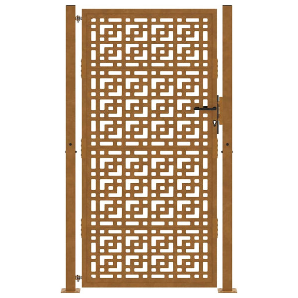 Gartentor 100x175 cm Verwitterungsstahl Kreuzdesign