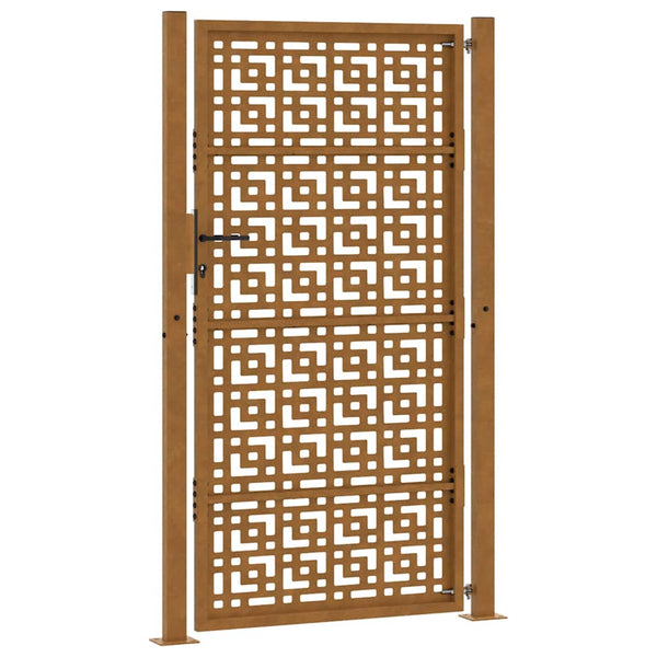 Gartentor 100x175 cm Verwitterungsstahl Kreuzdesign
