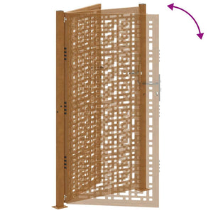 Gartentor 100x175 cm Verwitterungsstahl Kreuzdesign