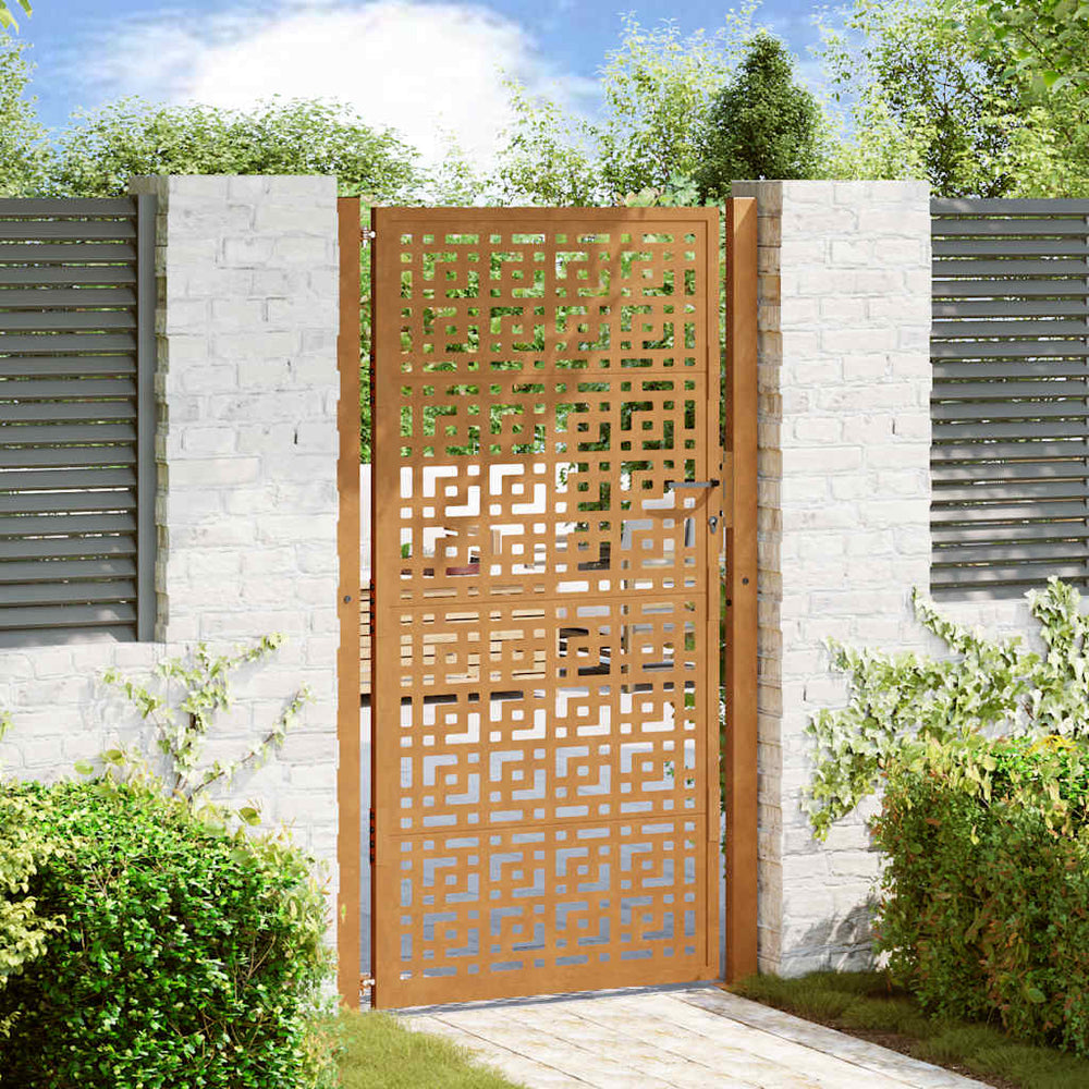 Gartentor 100x175 cm Verwitterungsstahl Kreuzdesign