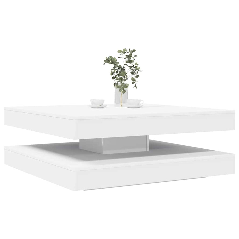 Drehbarer Couchtisch Weiß 90x90 cm