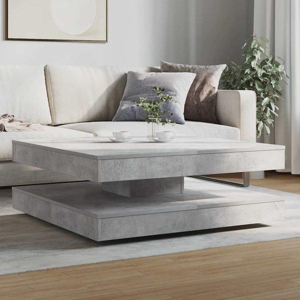 Drehbarer Couchtisch Betongrau 90x90 cm