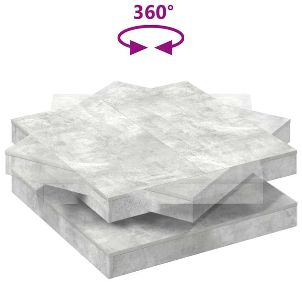 Drehbarer Couchtisch Betongrau 90x90 cm