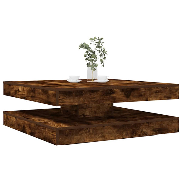 Drehbarer Couchtisch Räuchereiche 90x90 cm