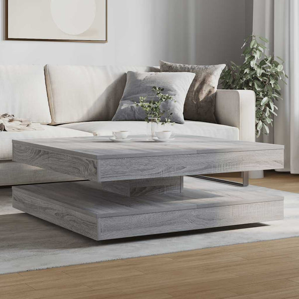 Drehbarer Couchtisch Grau Sonoma 90x90 cm