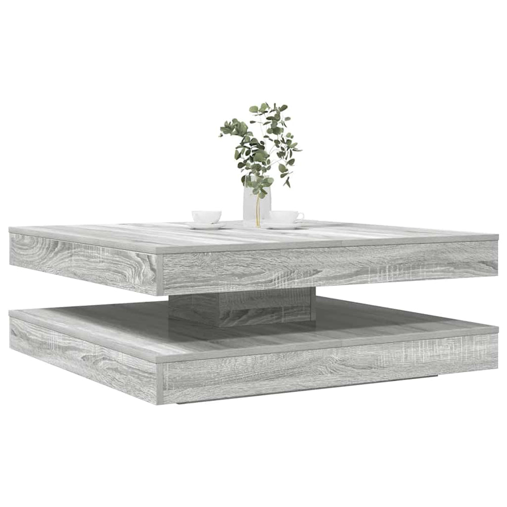Drehbarer Couchtisch Grau Sonoma 90x90 cm
