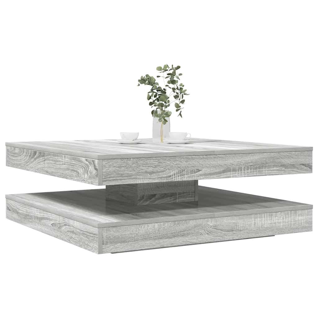 Drehbarer Couchtisch Grau Sonoma 90x90 cm
